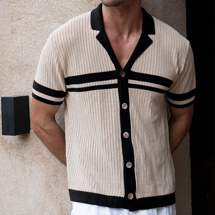 Men’s Polo Shirt - Soft Knit - Regular Fit - Short Sleeve - Contrast Trim Detailing