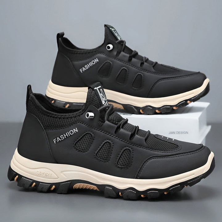 Men’s Hiking Shoes – Breathable Mesh – Synthetic Leather – Rugged Grip Trail Sole