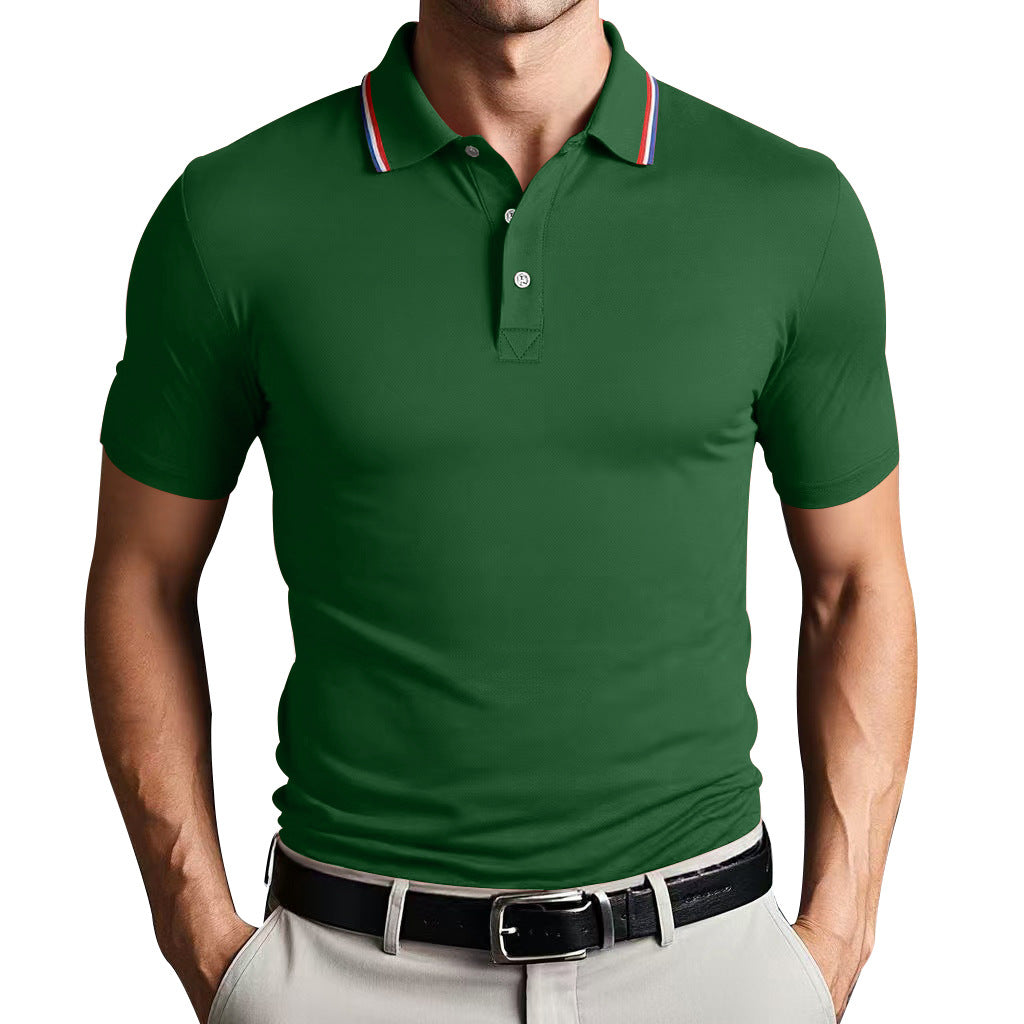 Men’s Polo Shirt - Slim Fit - Breathable Blend - Short Sleeve Modern Collar