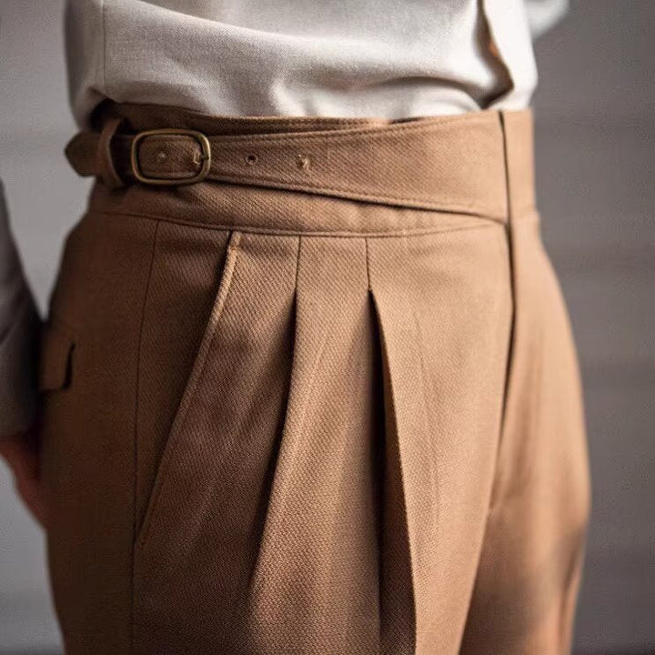 Men’s Dress Pants - High Waist - Tailored Fit - Straight Leg - Pleated Front