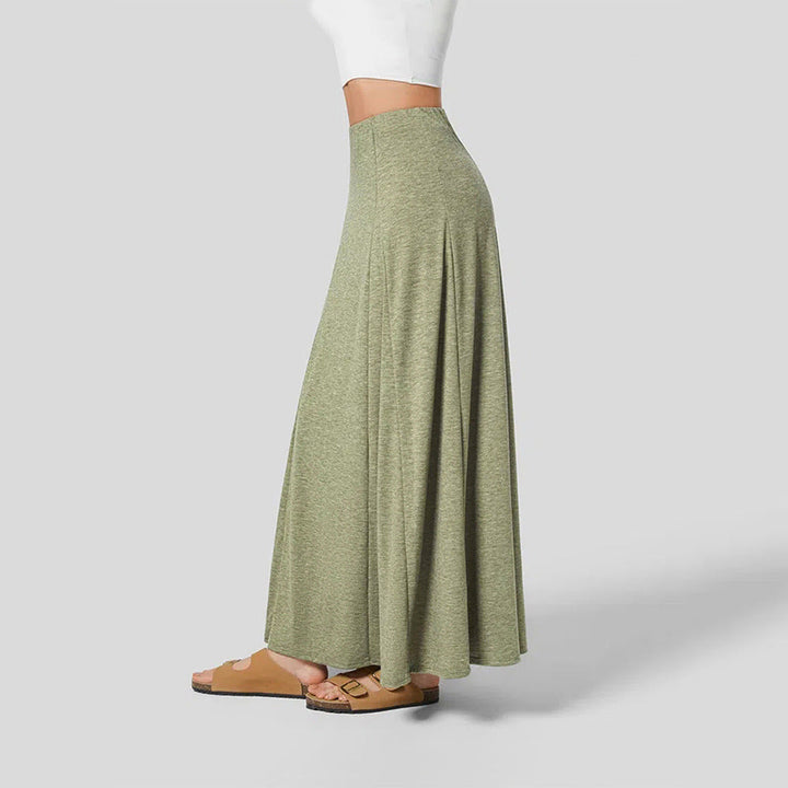 Women’s Maxi Skirt – Lightweight Textured Fabric – High Waist – Flowy Full Length Fit