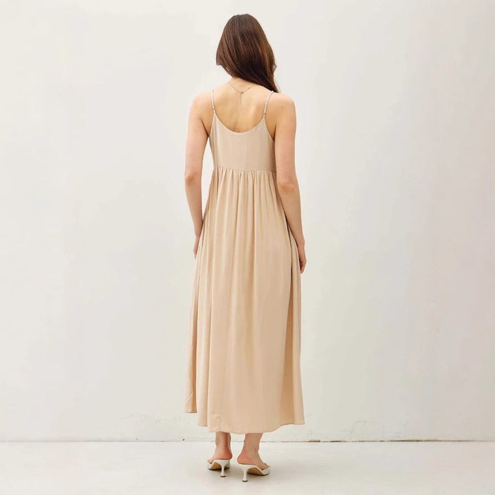 Women’s Maxi Dress – Flowy Fit – V-Neck – Spaghetti Straps – Lightweight Fabric