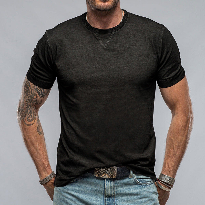 Men’s T-Shirt – Cotton Blend – Relaxed Fit – Short Sleeve – Crew Neck