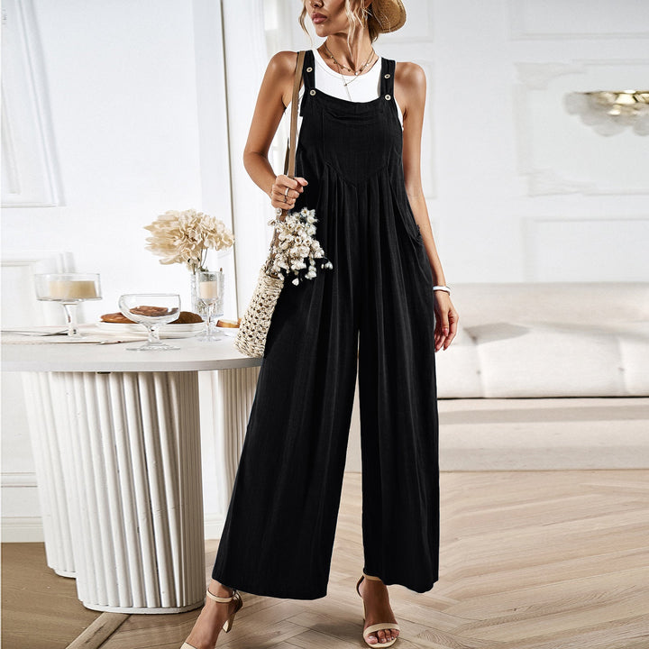 Women’s Jumpsuit Overalls – Adjustable Straps – Wide Leg – Lightweight Cotton – Relaxed Fit