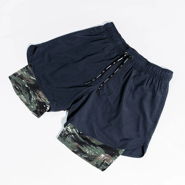 Men’s Training Shorts – Relaxed Fit – Cotton Blend – Compression Liner – Side Pockets