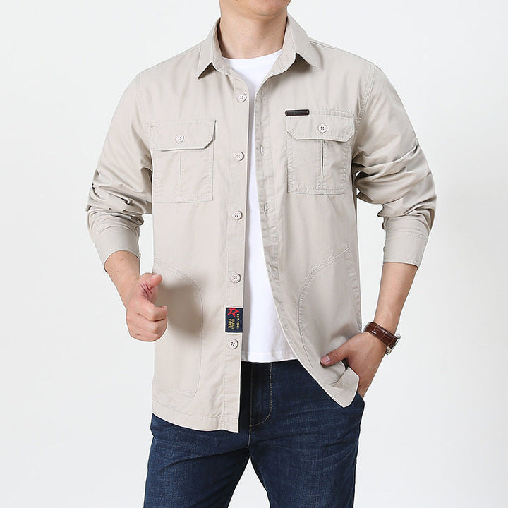 Men’s Shirt Jacket - Cotton Blend - Relaxed Fit - Button Down with Utility Pockets