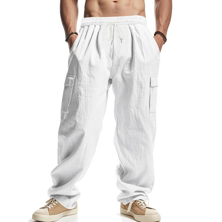 Men’s Cargo Pants - Relaxed Fit - Cotton Blend - Elastic Waistband - Multi-Pocket Casual Wear