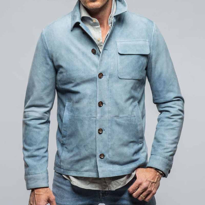Men’s Jacket - Slim Fit - Luxury Fabric - Turn-Down Collar - Button Front Casual Style