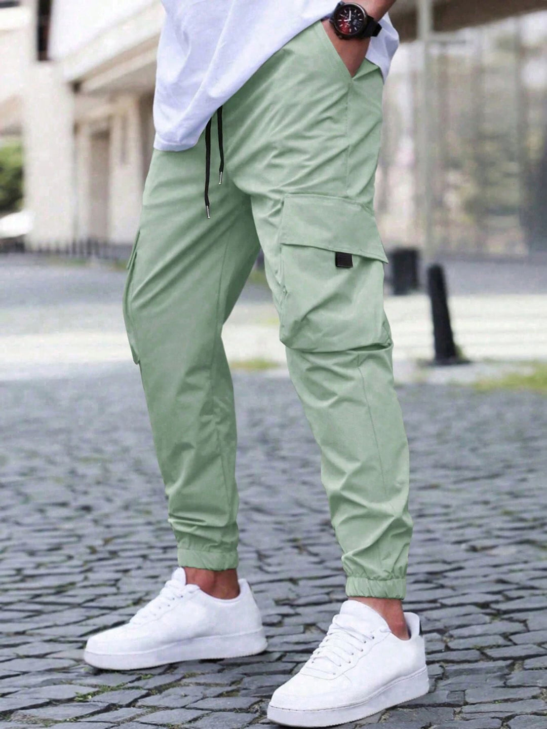 Men’s Cargo Jogger Pants - Cotton Blend - Relaxed Fit - Drawstring Waist - Elastic Cuffs