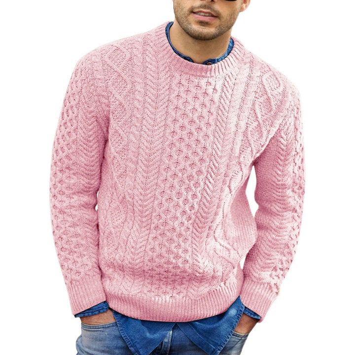 Men's Pullover Sweater - Slim Fit Cable Knit - Soft Wool Blend - Ribbed Trim Casual Wear