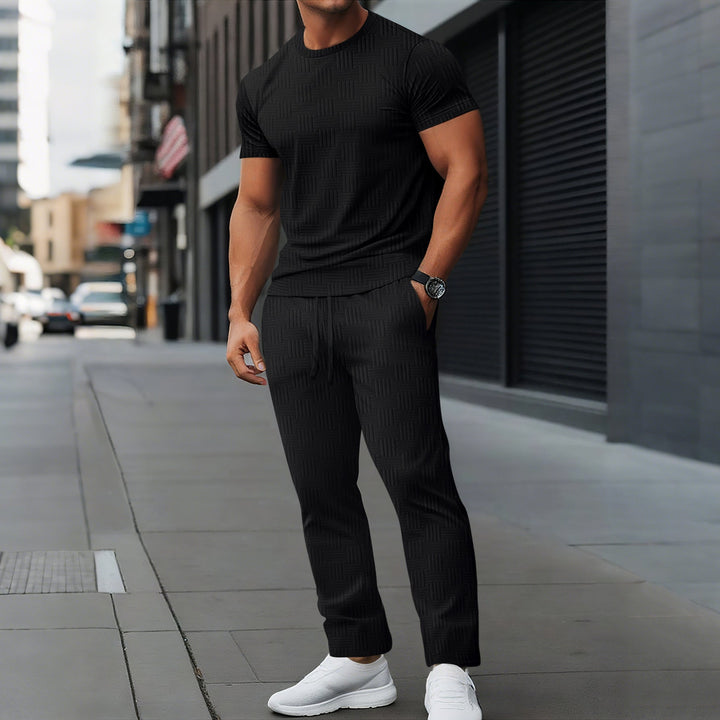 Men’s Athletic Training Set – Slim Fit – Elastic Waist Pants