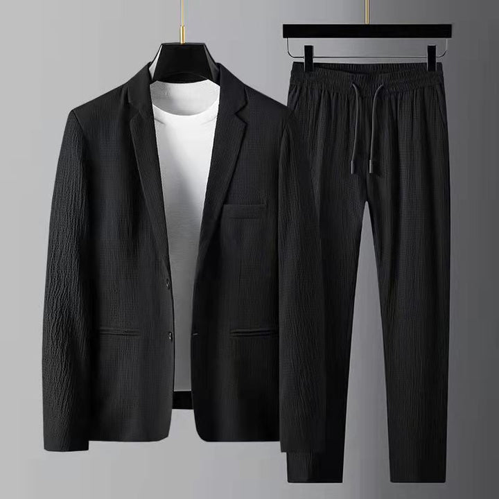 Men’s Suit Set – Slim Fit Blazer & Regular Fit Trousers – Breathable Blend – Smart Casual