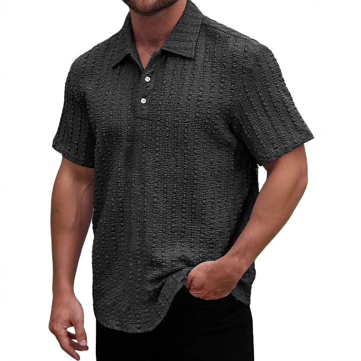 Men’s Polo Shirt – Regular Fit – Textured Soft Knit – Short Sleeve – Breathable Fabric