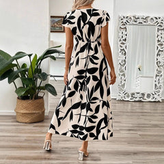 Women’s Maxi Dress – Wrap Style – Elegant Fit – Floral Pattern – Breathable Blend