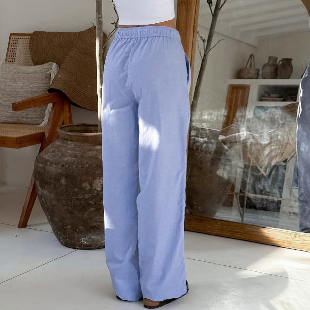 Women’s Wide-Leg Pants – High Waist – Pleated Front