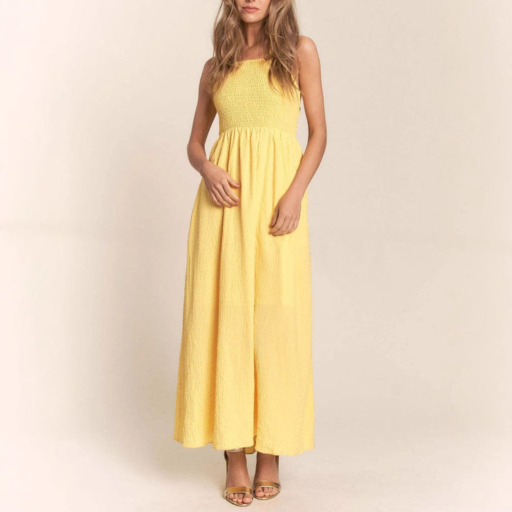Women’s Maxi Dress – Lightweight Cotton – Smocked Bodice – Sleeveless – Flowy Fit
