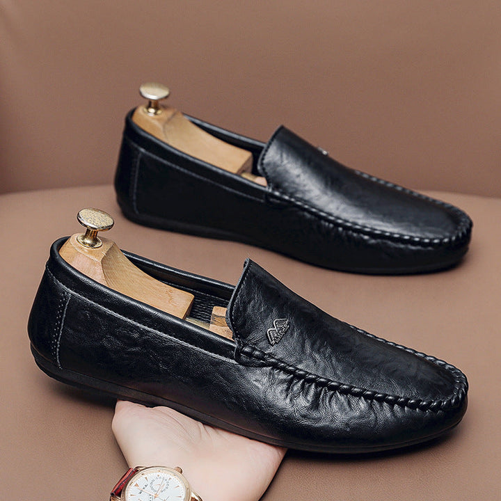 Men’s Leather Loafers – Hand-Stitched – Slip-On – Rounded Toe – Smart Casual Fit