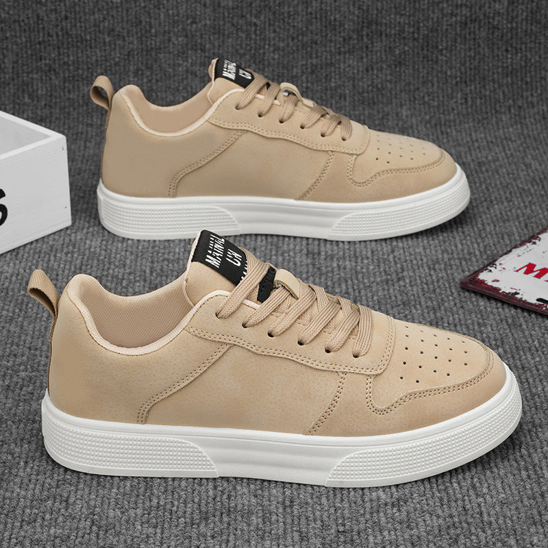 Men’s Low-Top Sneakers - Suede Upper - Lace-Up - Breathable Perforated Design - Rubber Sole