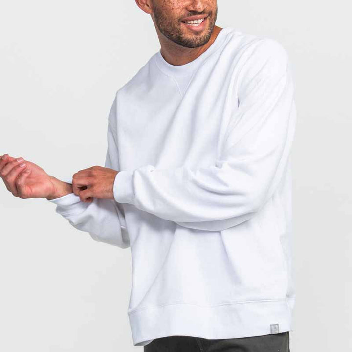 Men’s Sweatshirt – Relaxed Fit – Cotton Blend – Crew Neck – Ribbed Cuffs & Hem