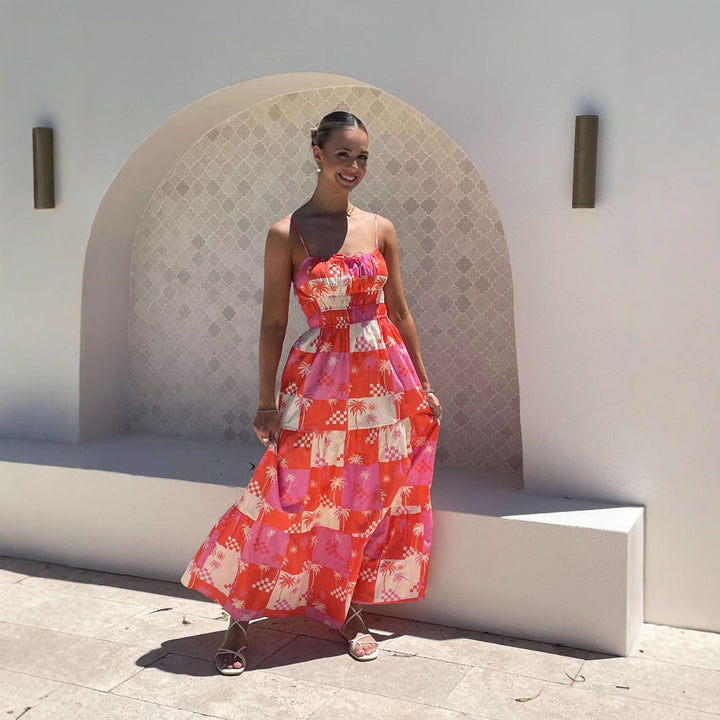 Women’s Maxi Dress - Flowy Fit - Spaghetti Straps - Lightweight Cotton - Casual Style