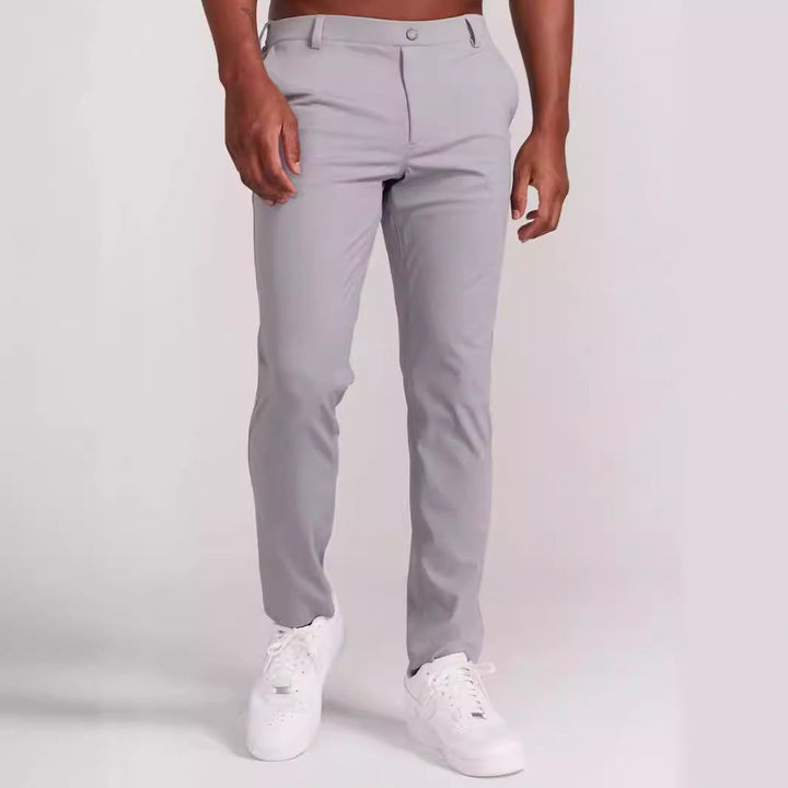 Men’s Slim Fit Pants - Full Length - Soft Breathable Fabric - Rear Pockets - Casual Style