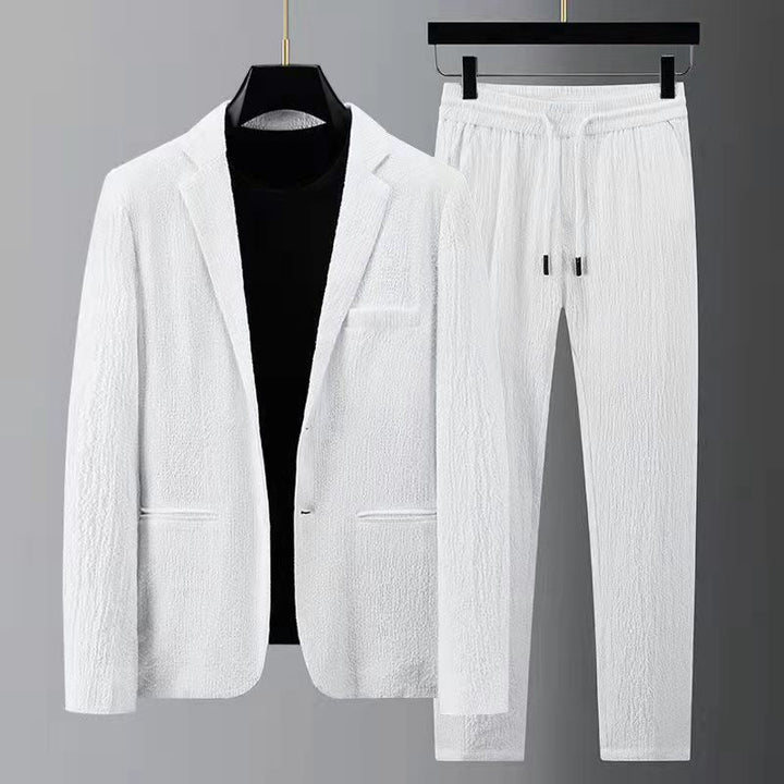 Men’s Suit Set – Slim Fit Blazer & Regular Fit Trousers – Breathable Blend – Smart Casual