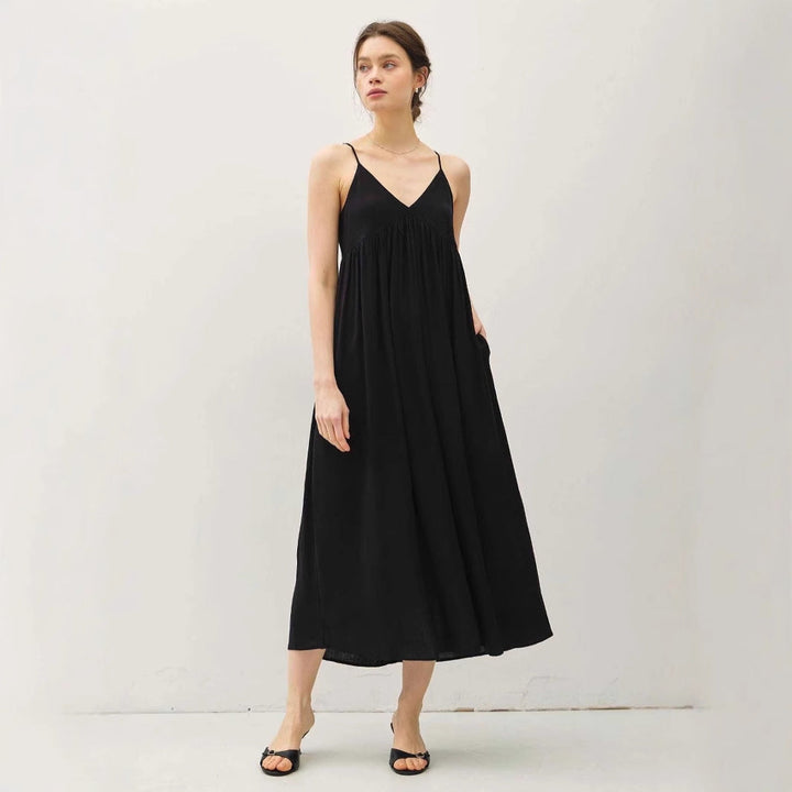 Women’s Maxi Dress – Flowy Fit – V-Neck – Spaghetti Straps – Lightweight Fabric