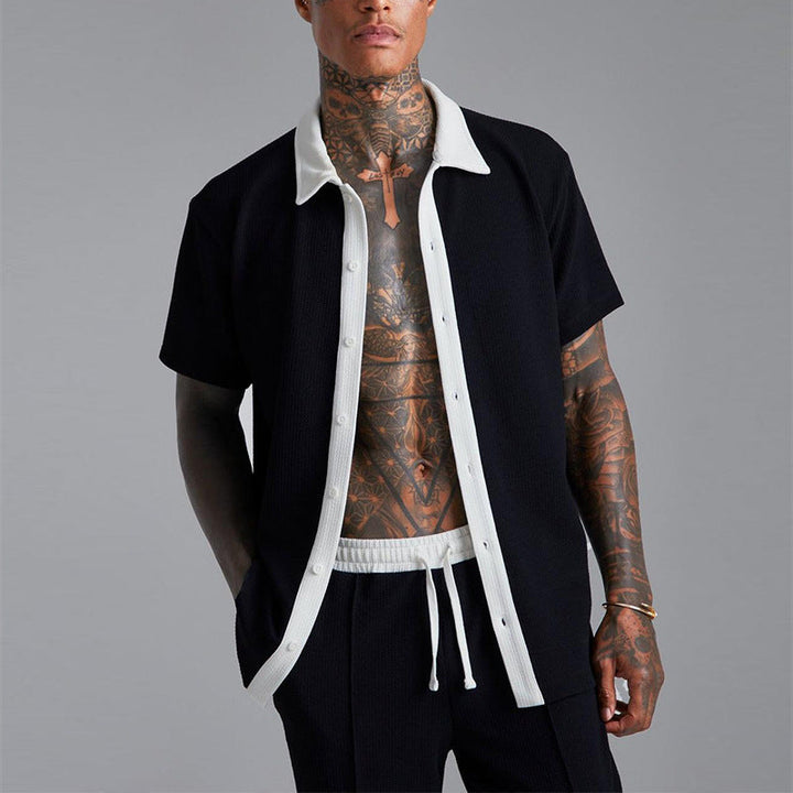 Men’s Short Sleeve Shirt – Relaxed Fit – Lightweight – Button Front – Casual Wear
