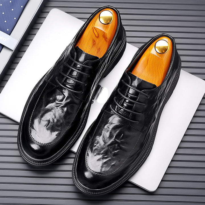 Men’s Dress Shoes - Leather Hand-Grained - Oxford Style - Closed Lacing Formal Fit