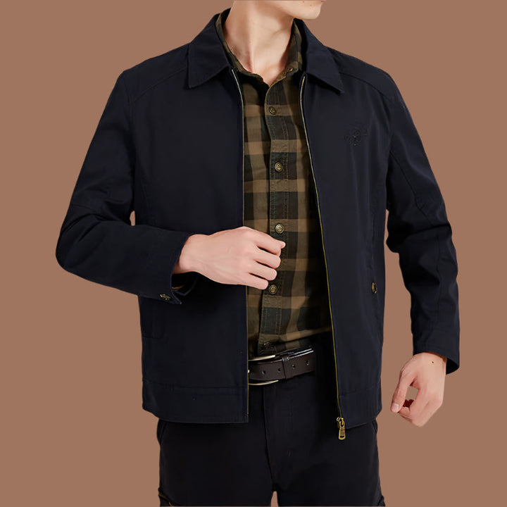 Men’s Jacket – Relaxed Fit – Zipper Front – Buttoned Pockets