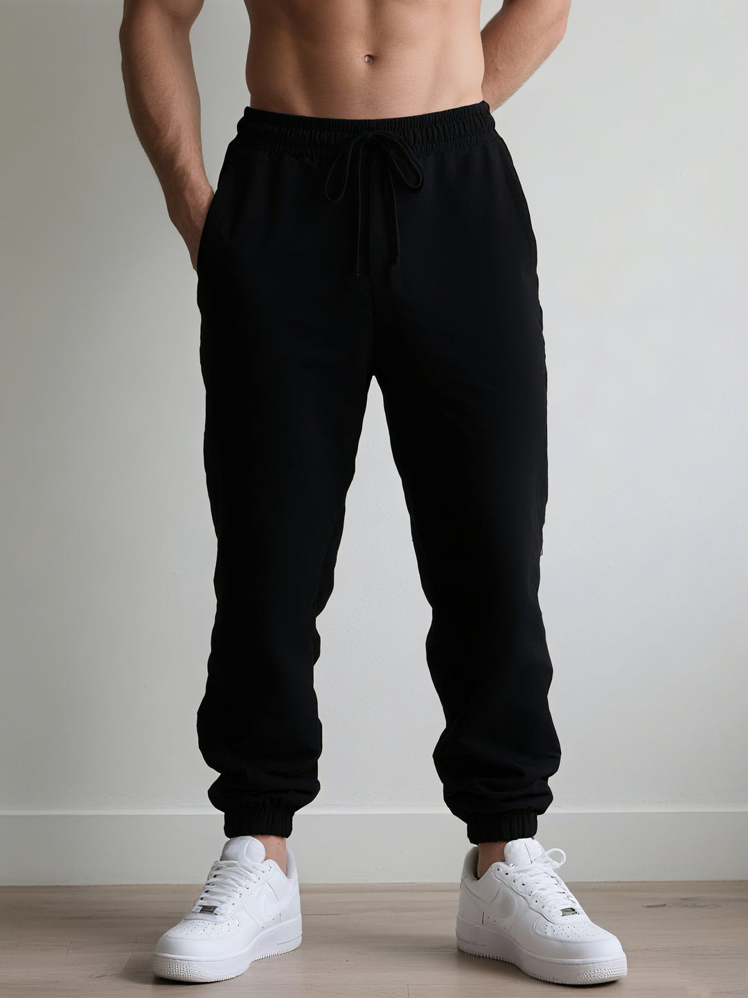 Men's Casual Pants - Relaxed Fit - Elastic Waist - Tapered Leg Design
