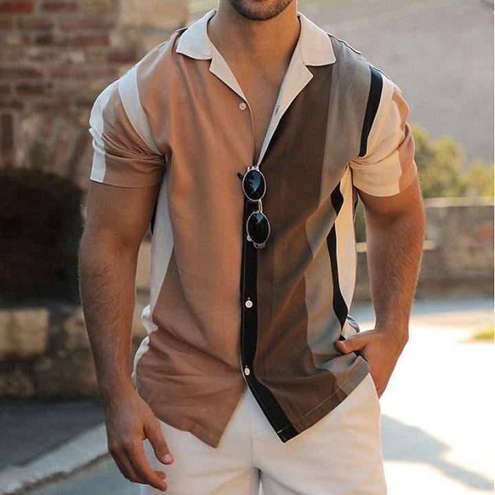 Men’s Short-Sleeve Shirt – Regular Fit – Button-Up – Breathable Blend – Spread Collar
