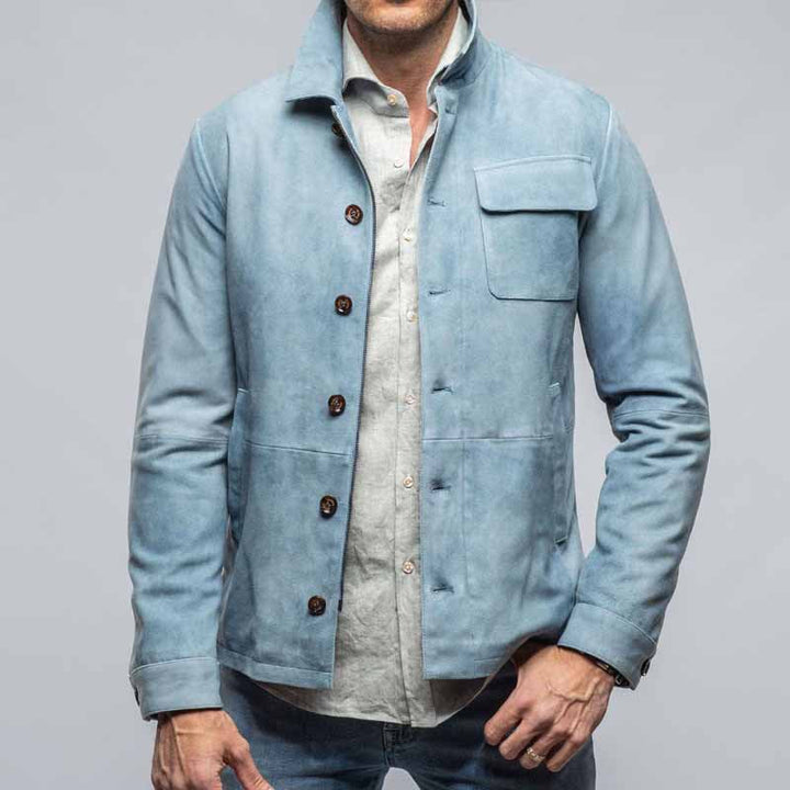 Men’s Jacket - Slim Fit - Luxury Fabric - Turn-Down Collar - Button Front Casual Style