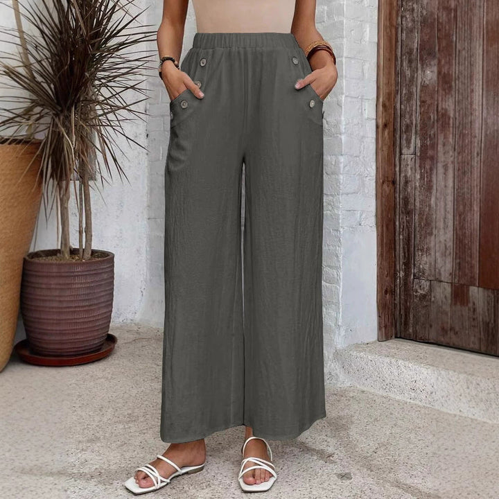 Women’s Wide Leg Pants - High Waisted - Elastic Waist - Lightweight Flowy Casual Fit