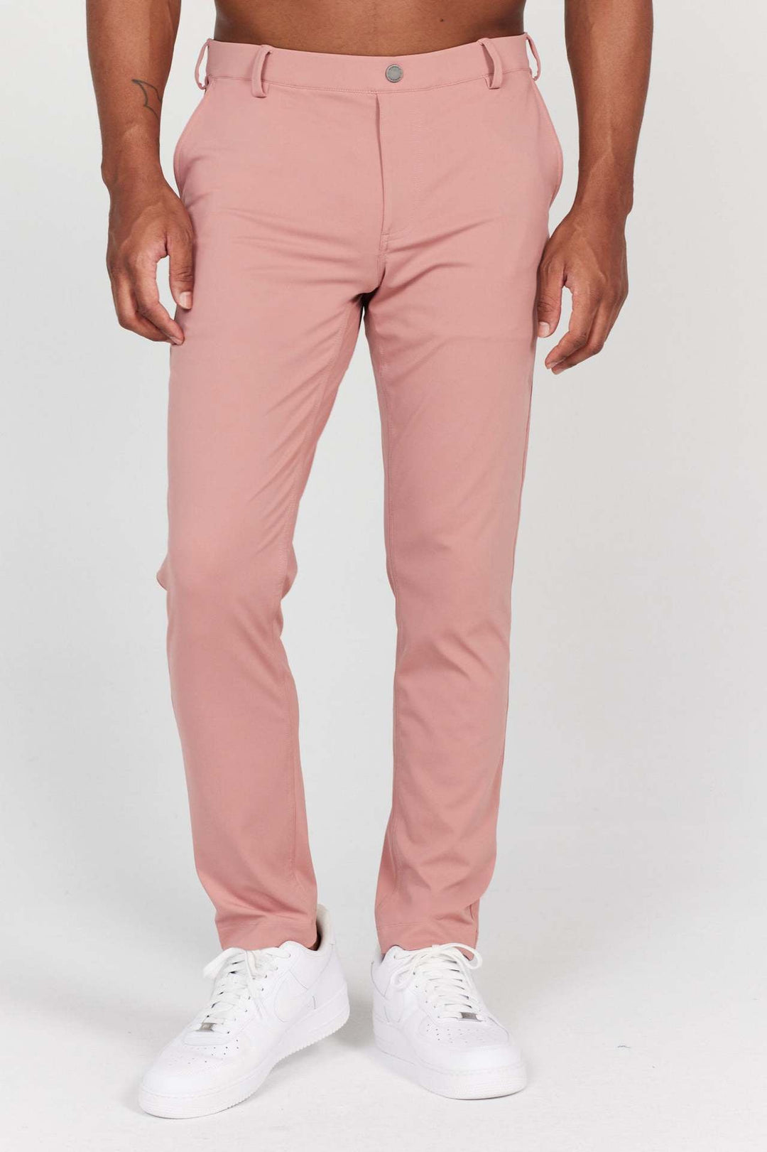 Men’s Slim Fit Pants - Full Length - Soft Breathable Fabric - Rear Pockets - Casual Style