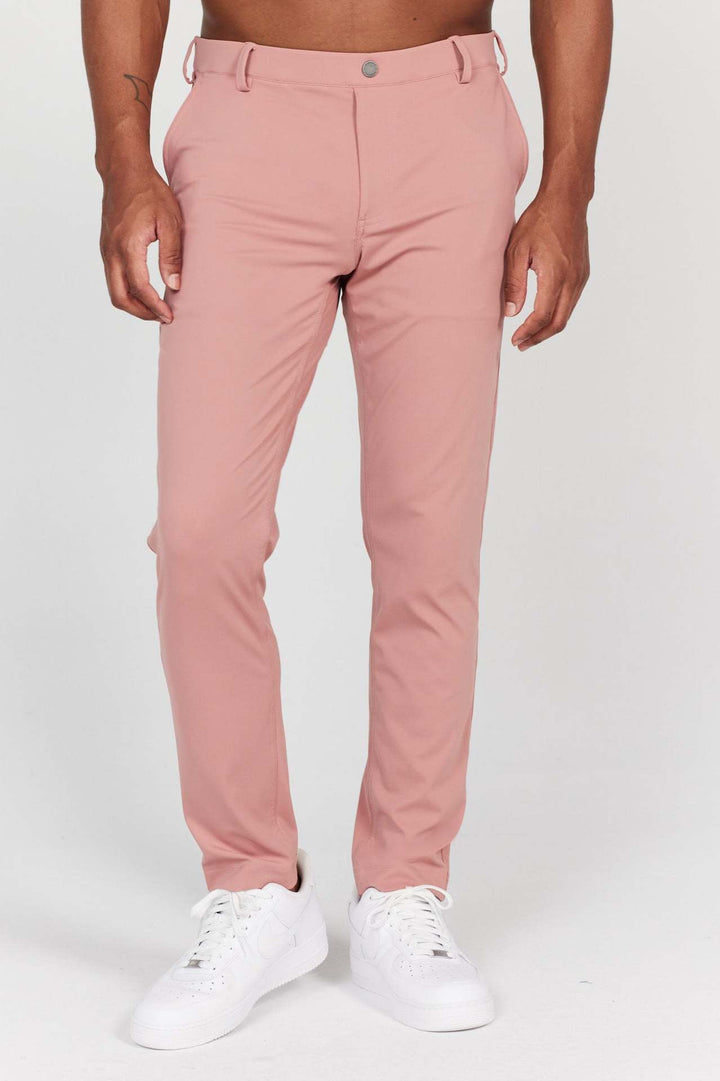 Men’s Slim Fit Pants - Full Length - Soft Breathable Fabric - Rear Pockets - Casual Style