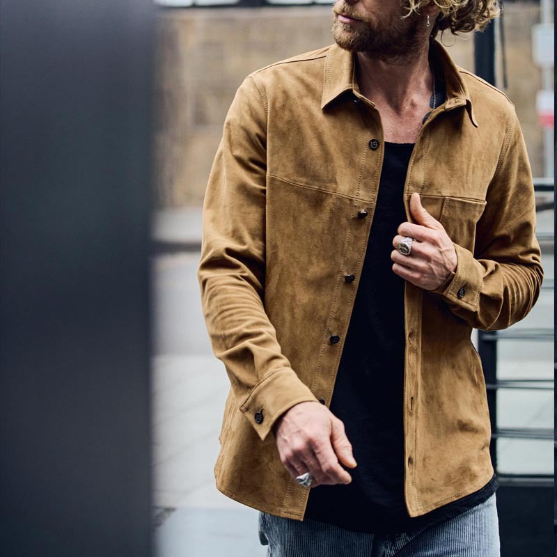 Men’s Casual Shirt - Relaxed Fit - Soft Touch Fabric - Long Sleeve Button-Down Style