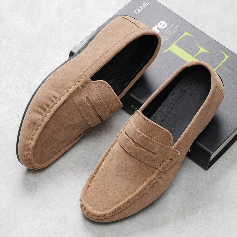 Men’s Loafers - Suede Slip-On - Moc Toe Design - Casual Comfort Fit