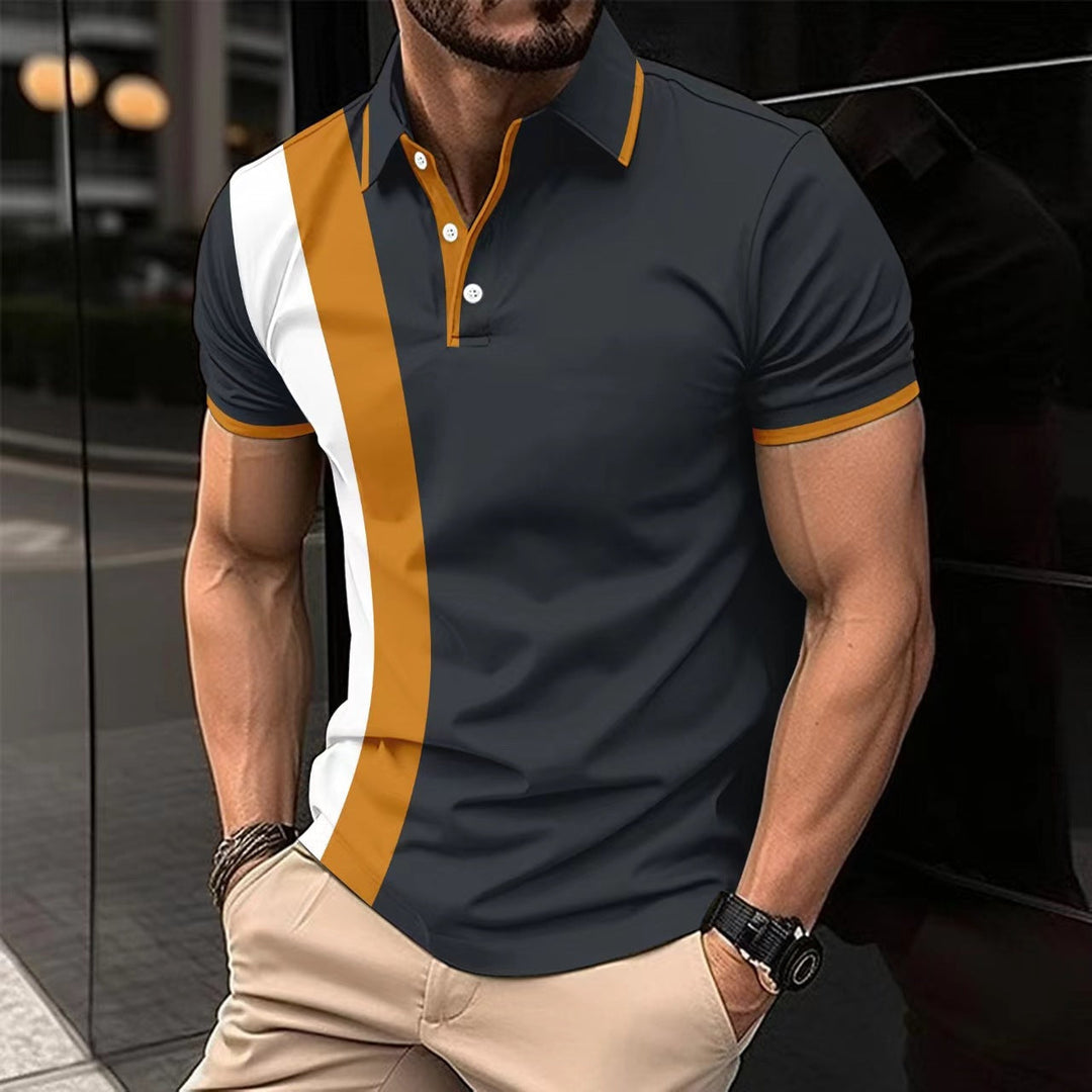 Men's Polo Shirt - Slim Fit - Cotton Blend - Short Sleeve - Contrast Trim Casual Wear