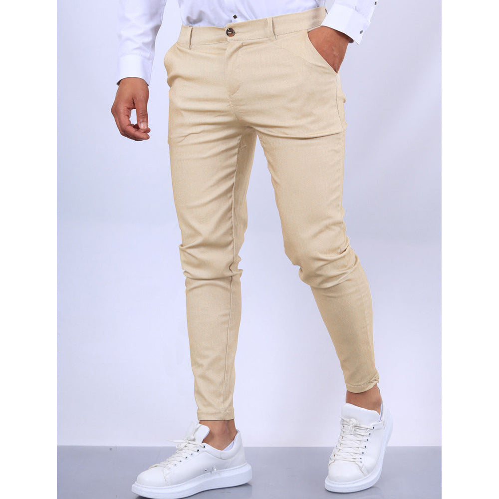 Men’s Tailored Trousers – Slim Fit – Tapered Leg – Stretch Fabric – Smart Casual Office Wear