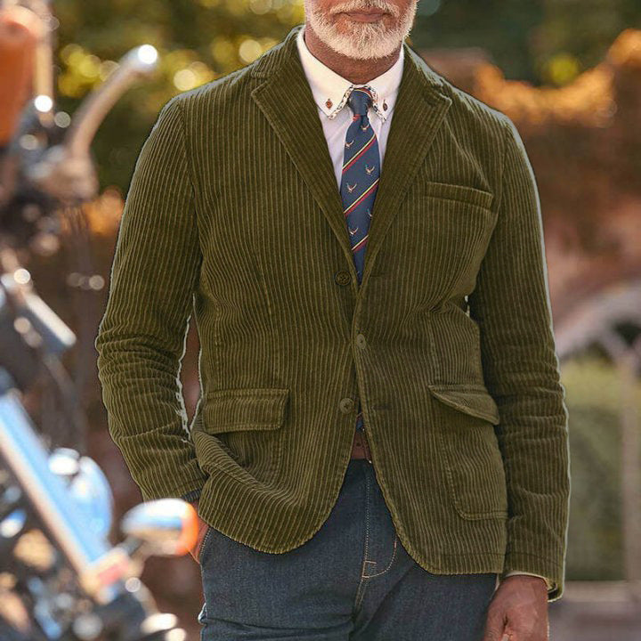 Men’s Blazer – Tailored Fit – Ribbed Texture – Semi-Formal Structured Design