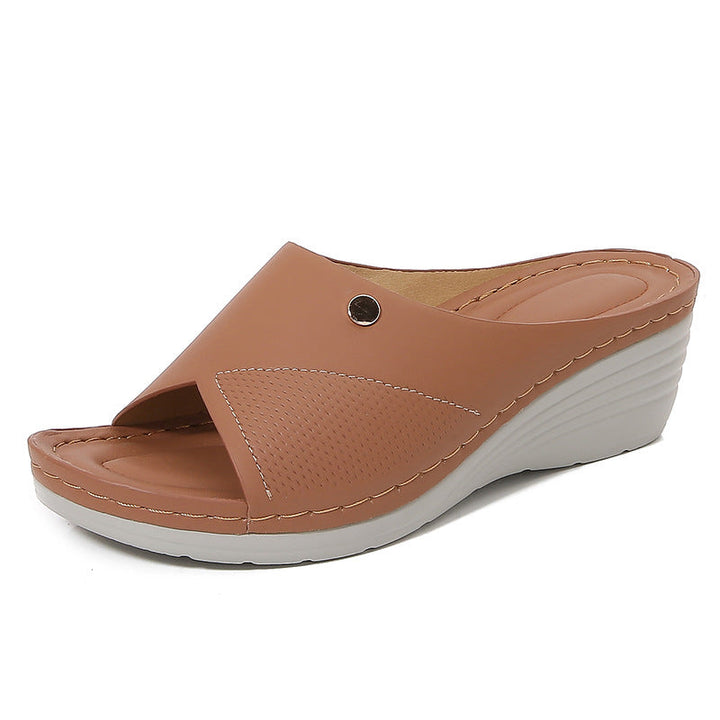 Women’s Wedge Sandals – Breathable Strap – Open Toe – Slip-On Casual Comfort
