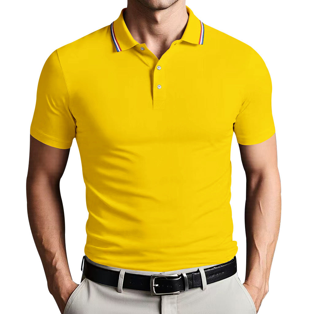 Men’s Polo Shirt - Slim Fit - Breathable Blend - Short Sleeve Modern Collar