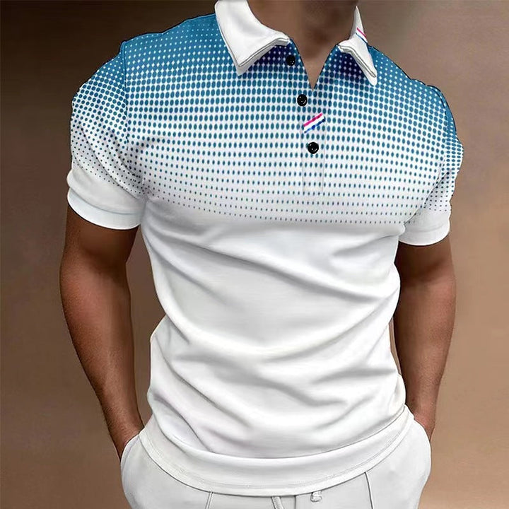 Men’s Polo Shirt - Slim Fit - Cotton Blend - Short Sleeve - Gradient Dot Print