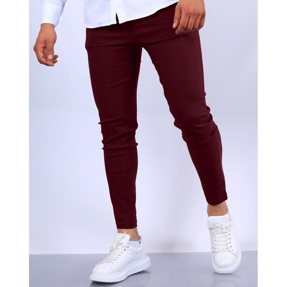 Men’s Dress Pants - Slim Fit - Woven Fabric - Faux Pocket Detail - Full Length Formal Wear