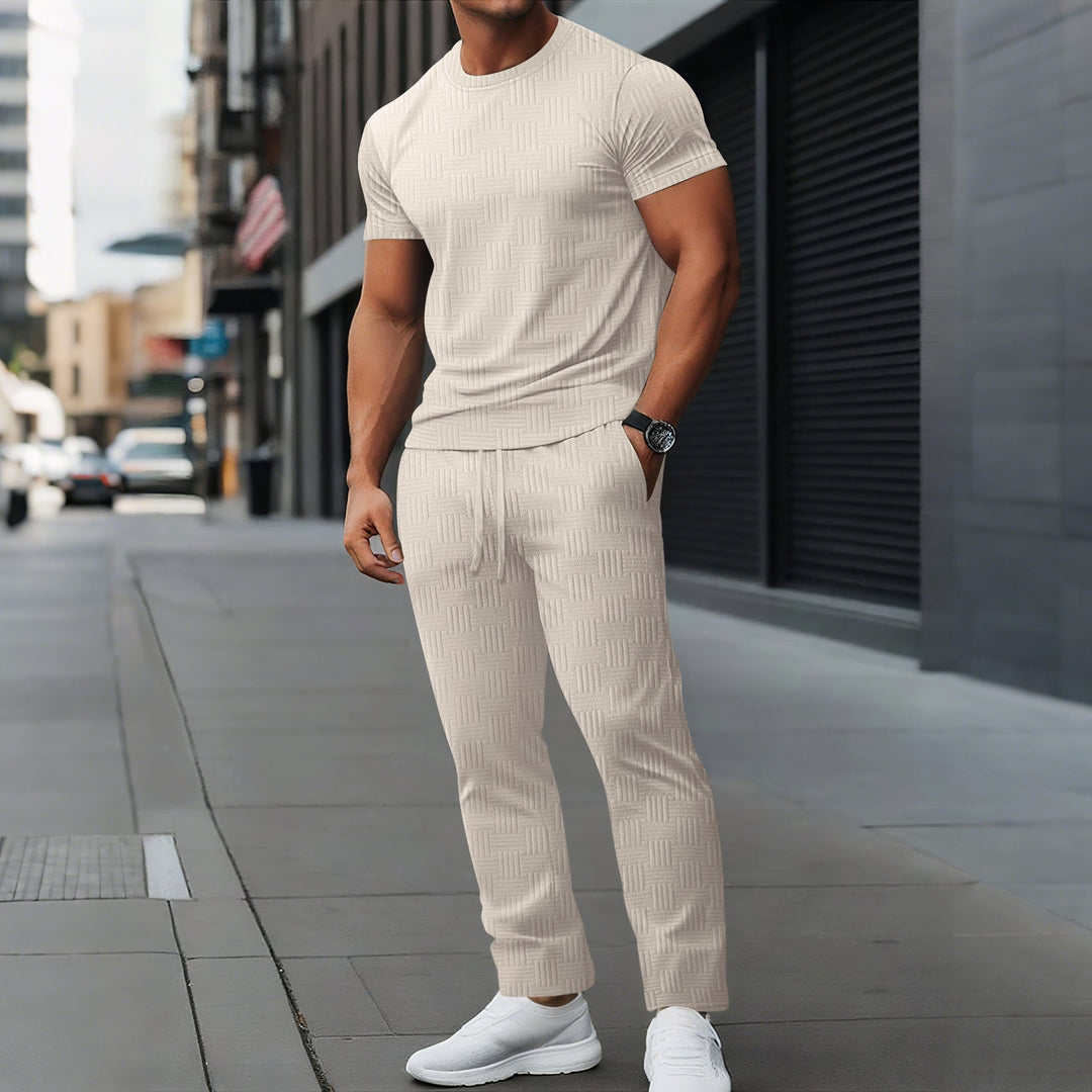 Men’s Athletic Training Set – Slim Fit – Elastic Waist Pants