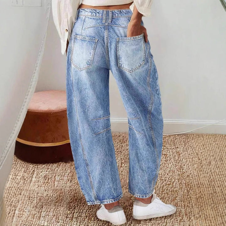 Women’s Baggy Jeans – High Waisted – Relaxed Fit – Full Length Vintage Denim