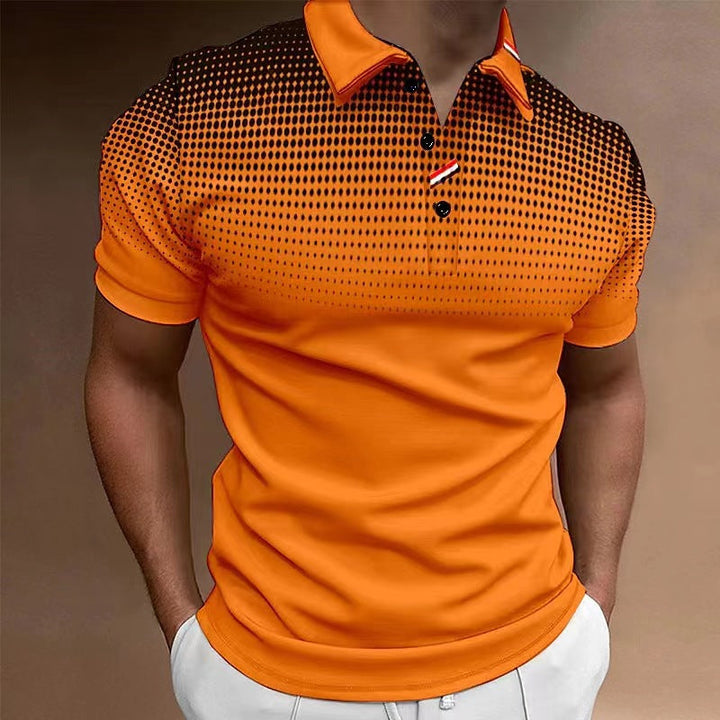 Men’s Polo Shirt - Slim Fit - Cotton Blend - Short Sleeve - Gradient Dot Print