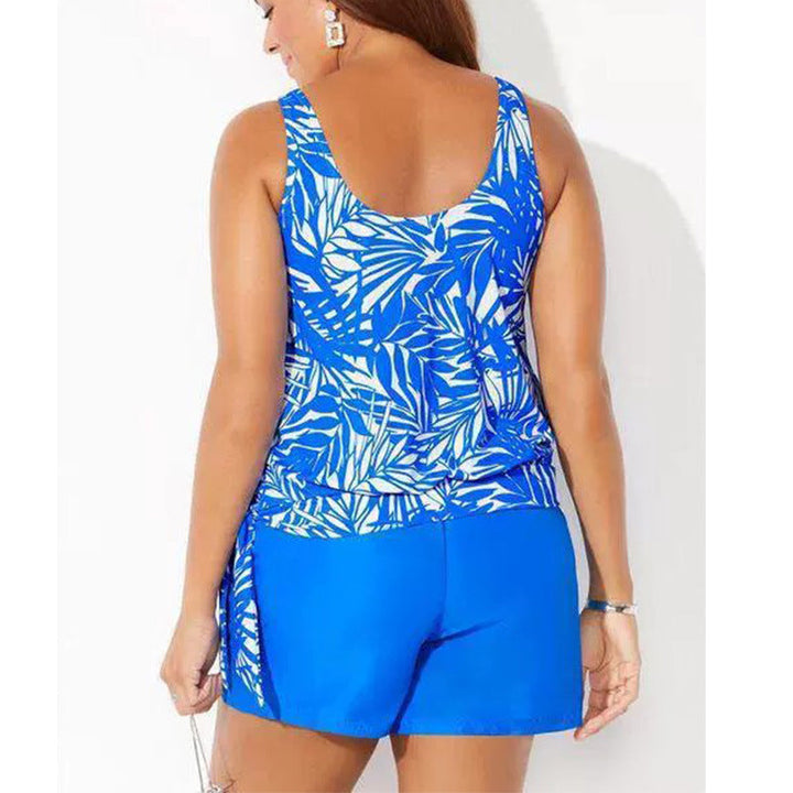 Women’s Tankini Set – Scoop Neck – Relaxed Fit – Side Tie – Breathable Blend