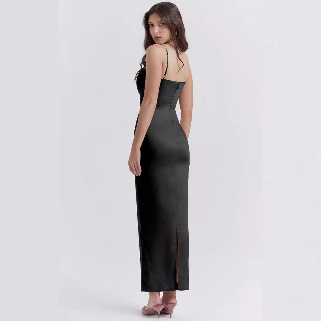 Women’s Maxi Dress – Luxury Fabric – Figure-Hugging Fit – Sleeveless Elegant Design